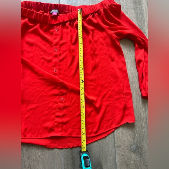 Reddish Orange Off shoulder  Vince Camuto Top In Size L - Spring Summer Top - Picture 7 of 7